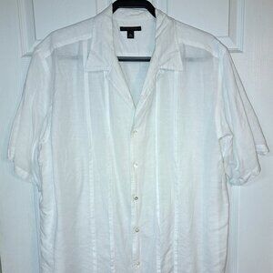 Banana Republic Men's White Short Sleeve Button Shirt